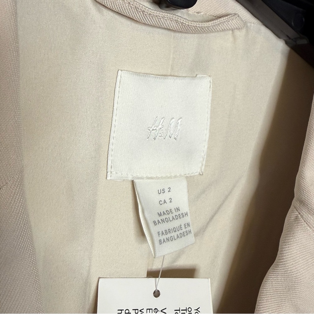NWT H&M | Tan Double Breasted Oversized Blazer Jacket - Picture 4 of 5